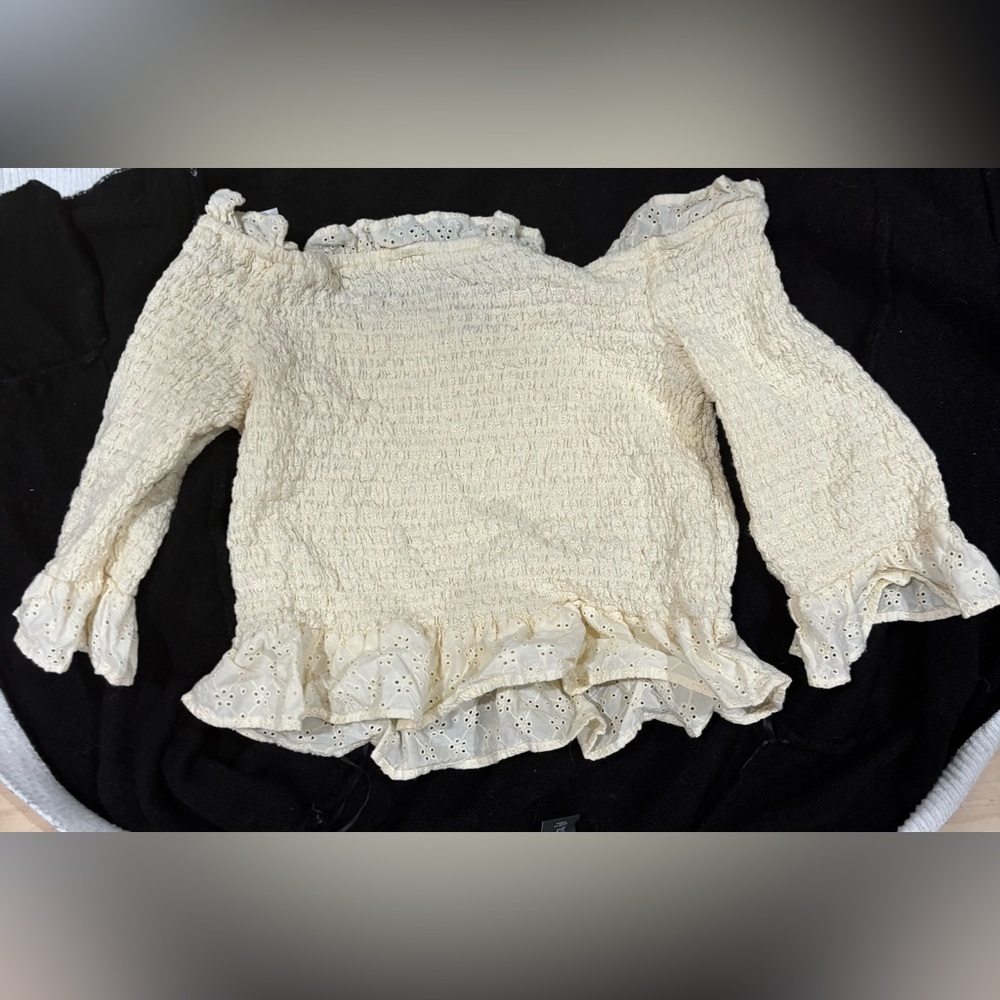 Cream off the shoulder top size medium